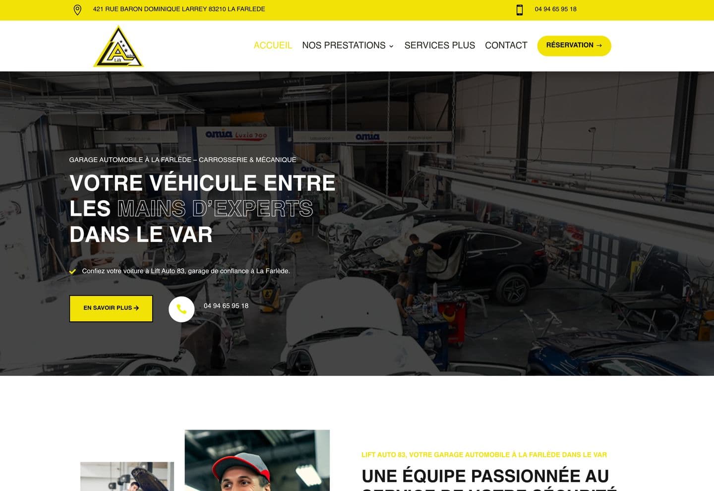 Site internet réalisé par Axeocom pour Lift Auto 83