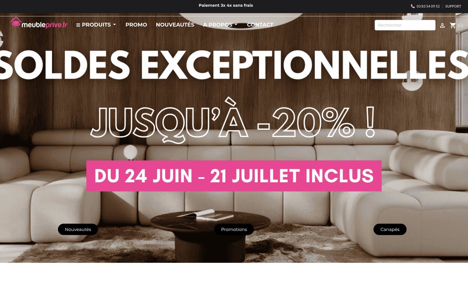 Site internet réalisé par Axeocom pour Meuble Privé