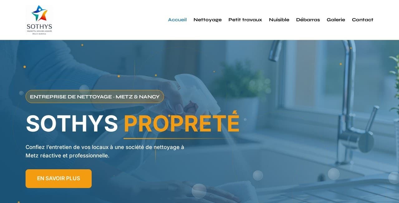 Site internet réalisé par Axeocom pour Sothys Propreté